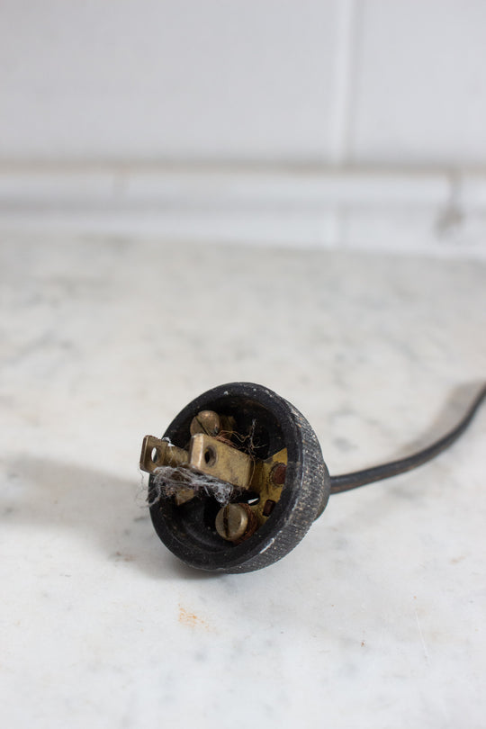 vintage Italian marble lamp with linen shade