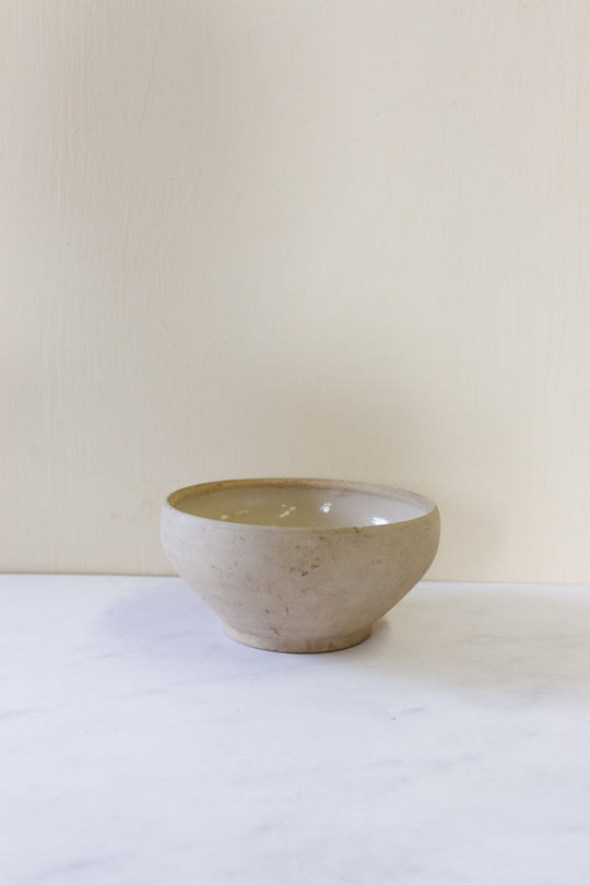 vintage french stoneware bowls, eclectic set of 3