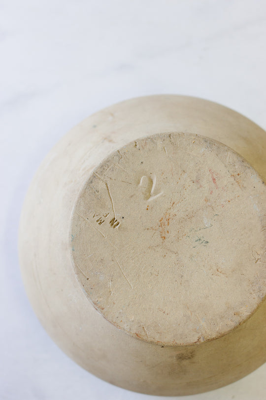 vintage french stoneware bowls, eclectic set of 3