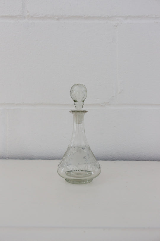 19th century french etched glass decanter set