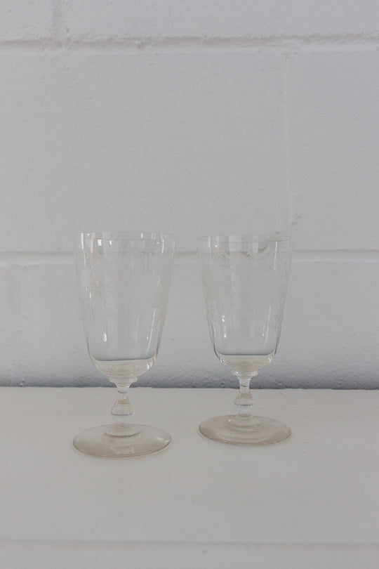 19th century french etched glass decanter set
