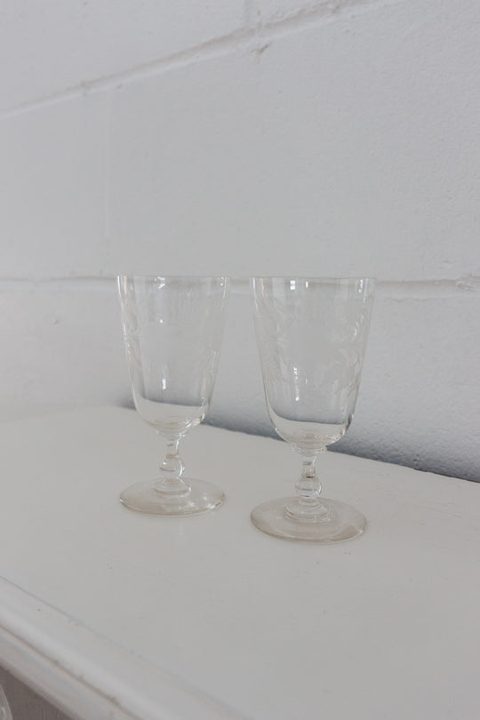19th century french etched glass decanter set