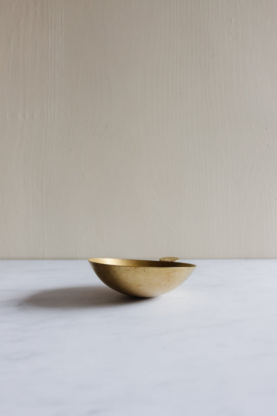 19th century French brass bakery weigh scale cup with hallmarks