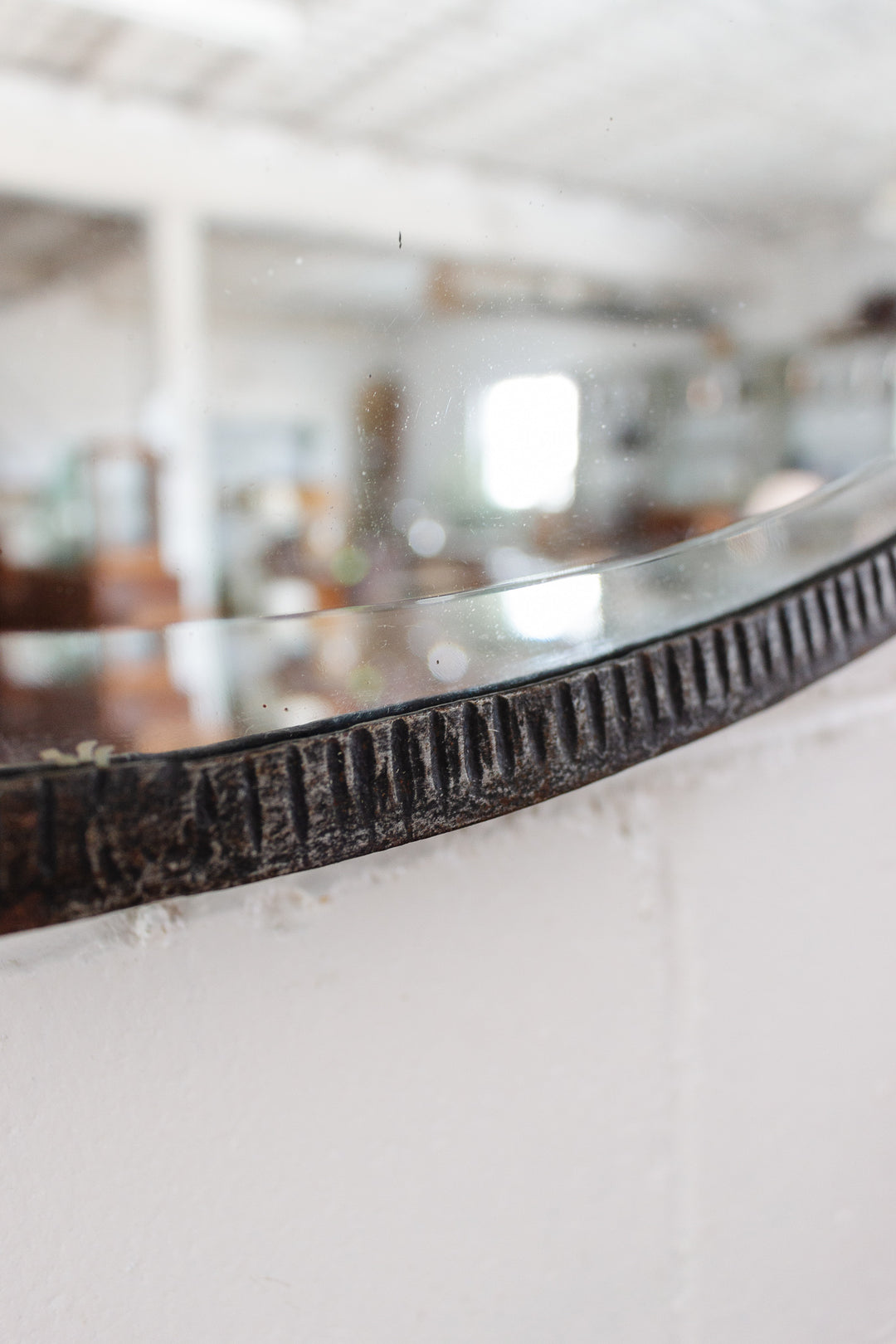 vintage french wrought iron mirror