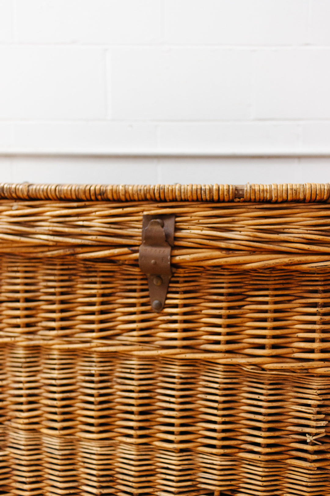 19th century french willow travel trunk