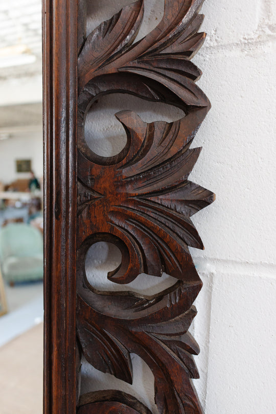 19th century french Louis XIV carved oak mirror