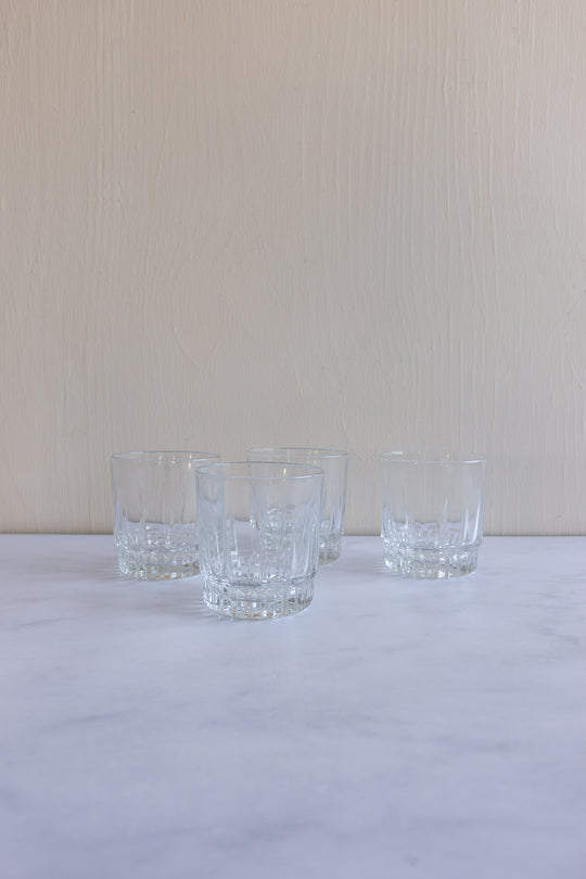 vintage French whiskey glasses, set of 4