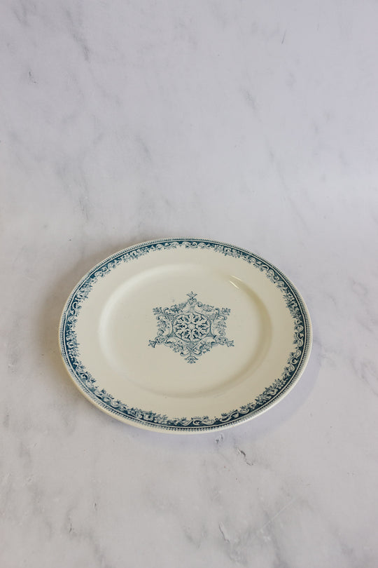 19th century French transferware dinner plates, matching set of 4