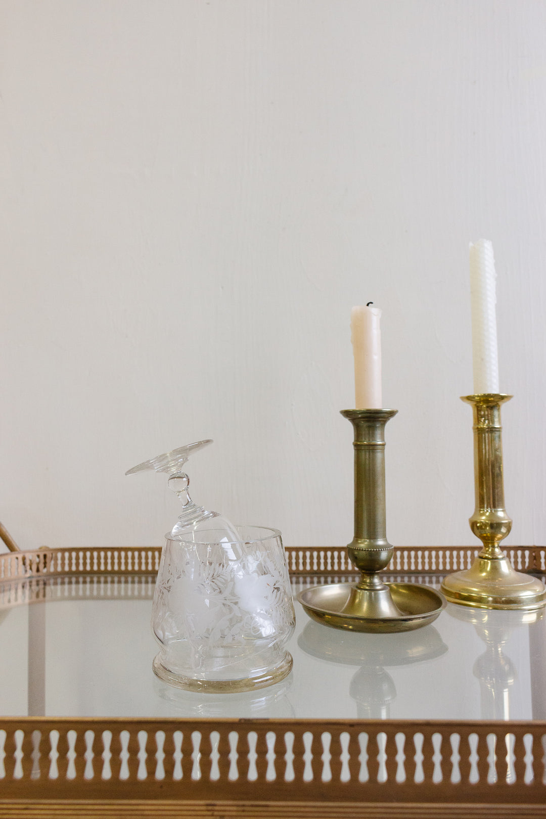 19th century french etched glass decanter set