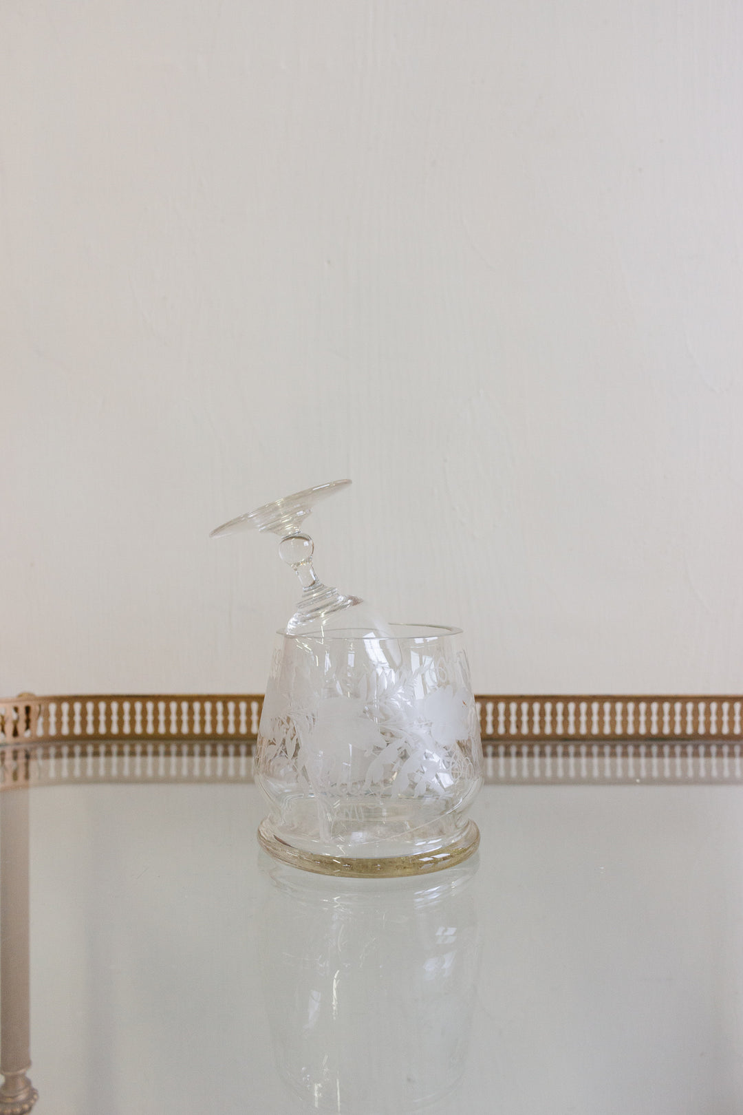 19th century french etched glass decanter set