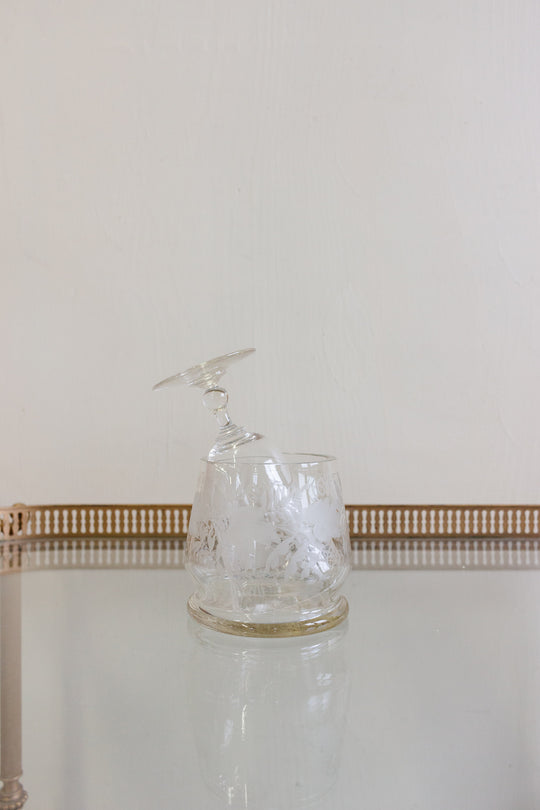 19th century french etched glass decanter set