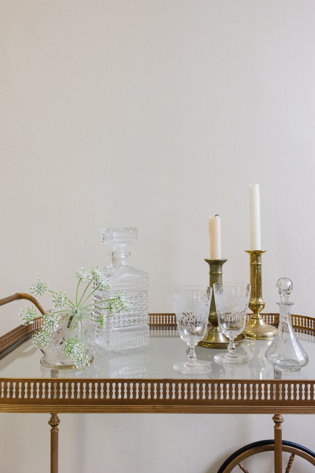 19th century french etched glass decanter set