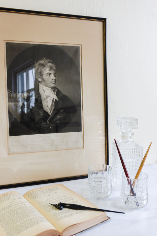 antique English framed etching portrait “Lord Henry Petty”