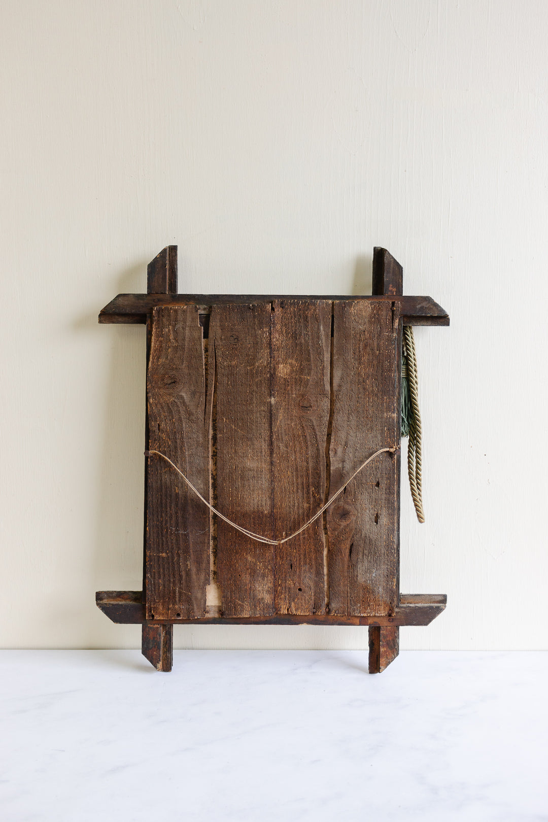 19th century French gilt wood & plaster cross frame mirror