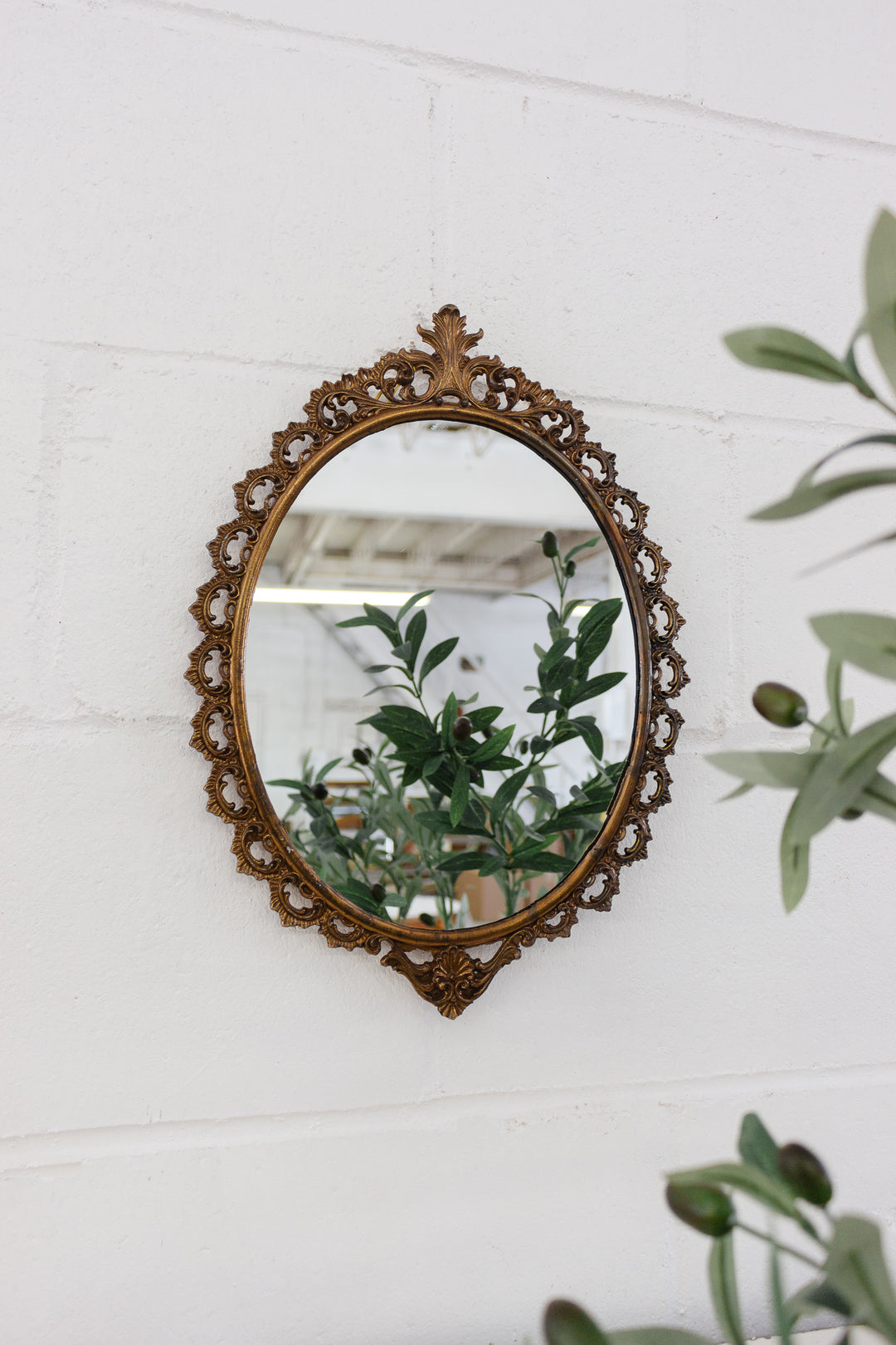 vintage Italian gilt metal ornate mirror