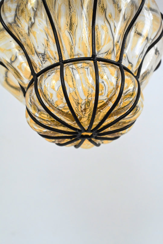 vintage murano hand blown caged pendant lights