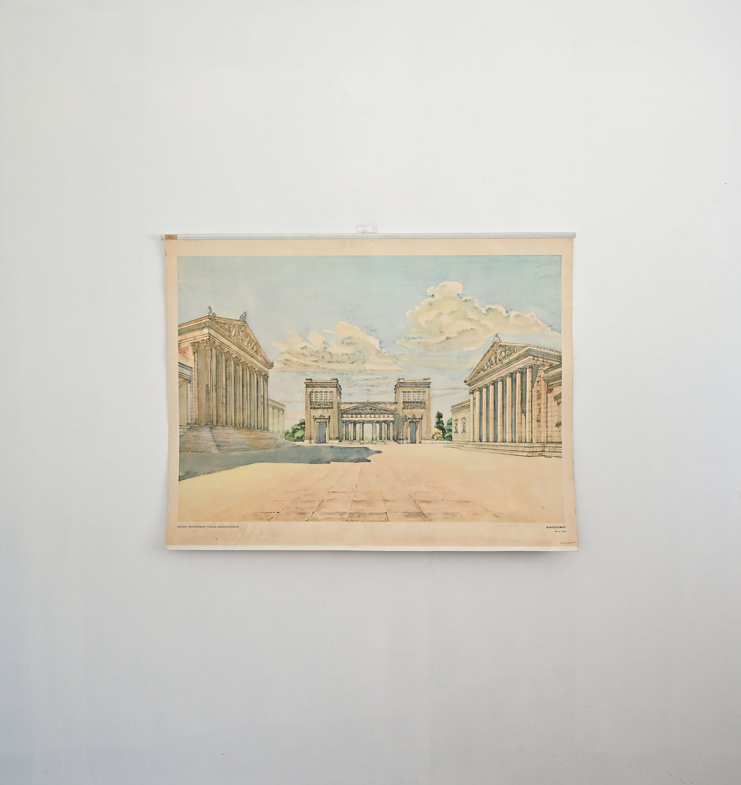 vintage german extra large school poster