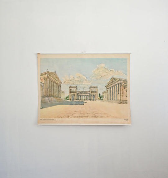 vintage german extra large school poster