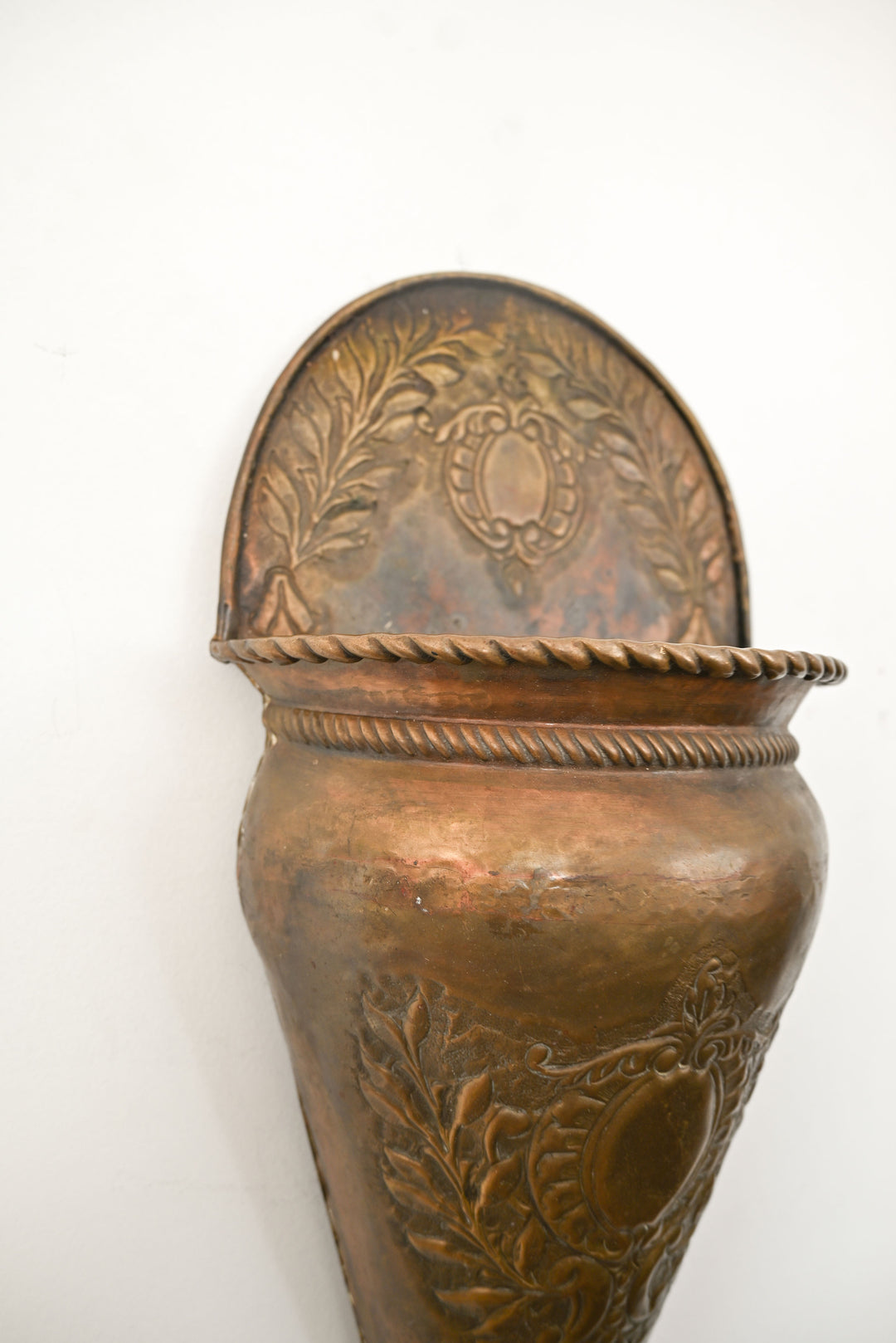 vintage large brass wall planters or pockets