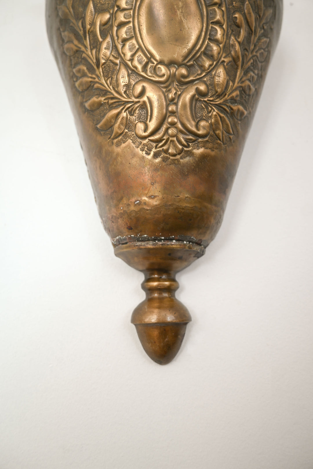 vintage large brass wall planters or pockets