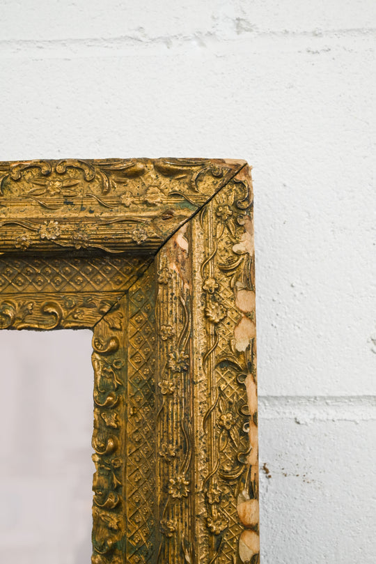 antique distressed gilt framed mirror