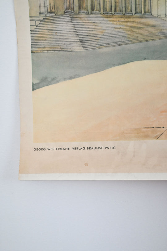 vintage german extra large school poster