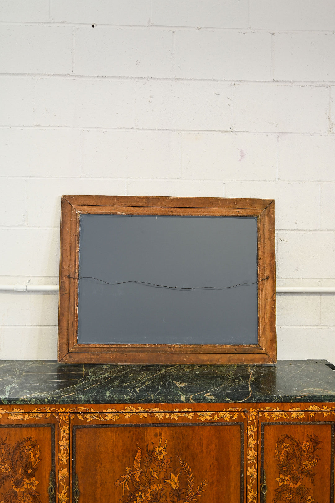 antique distressed gilt framed mirror