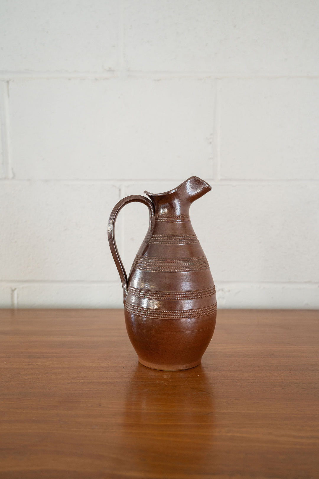 vintage french stoneware pitcher