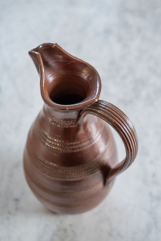 vintage french stoneware pitcher