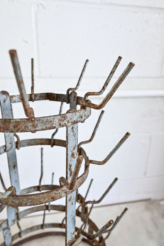 vintage french zinc bottle drying rack