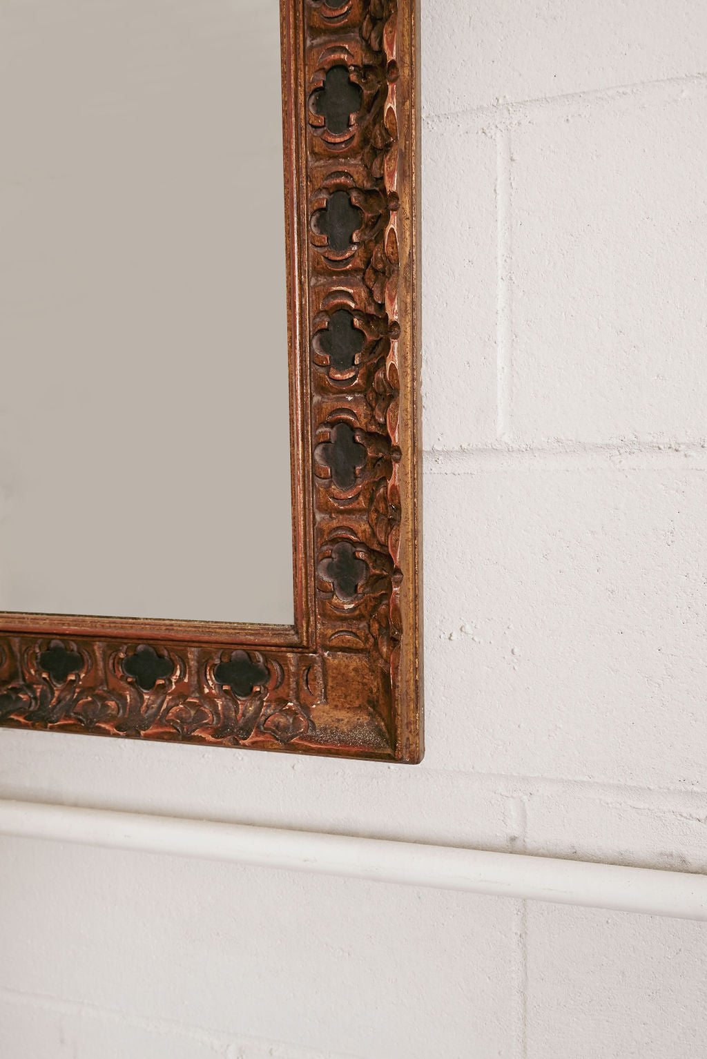 vintage french wood carved mirror