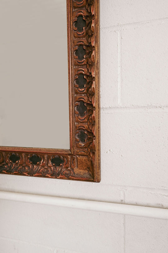 vintage french wood carved mirror