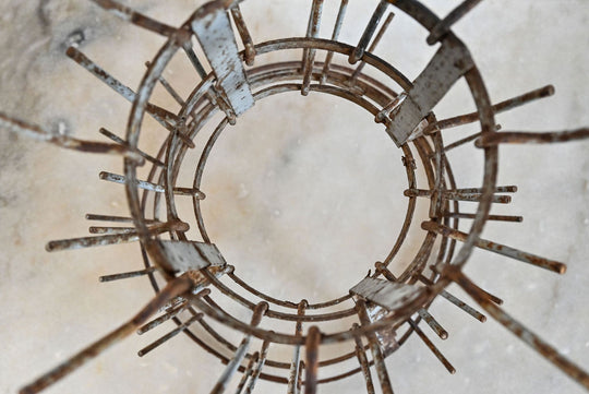 vintage french zinc bottle drying rack