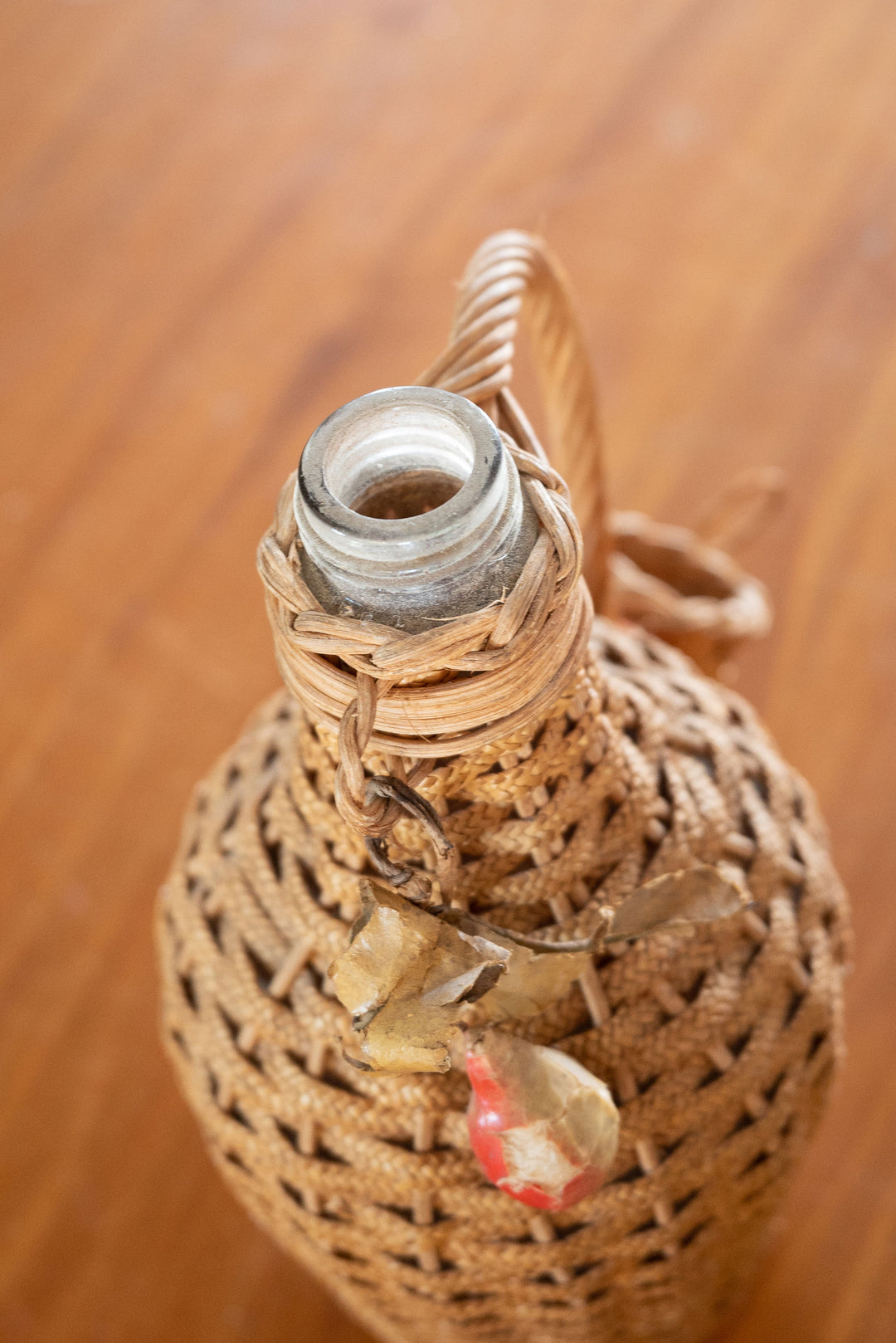 vintage french wicker wrapped demijohn
