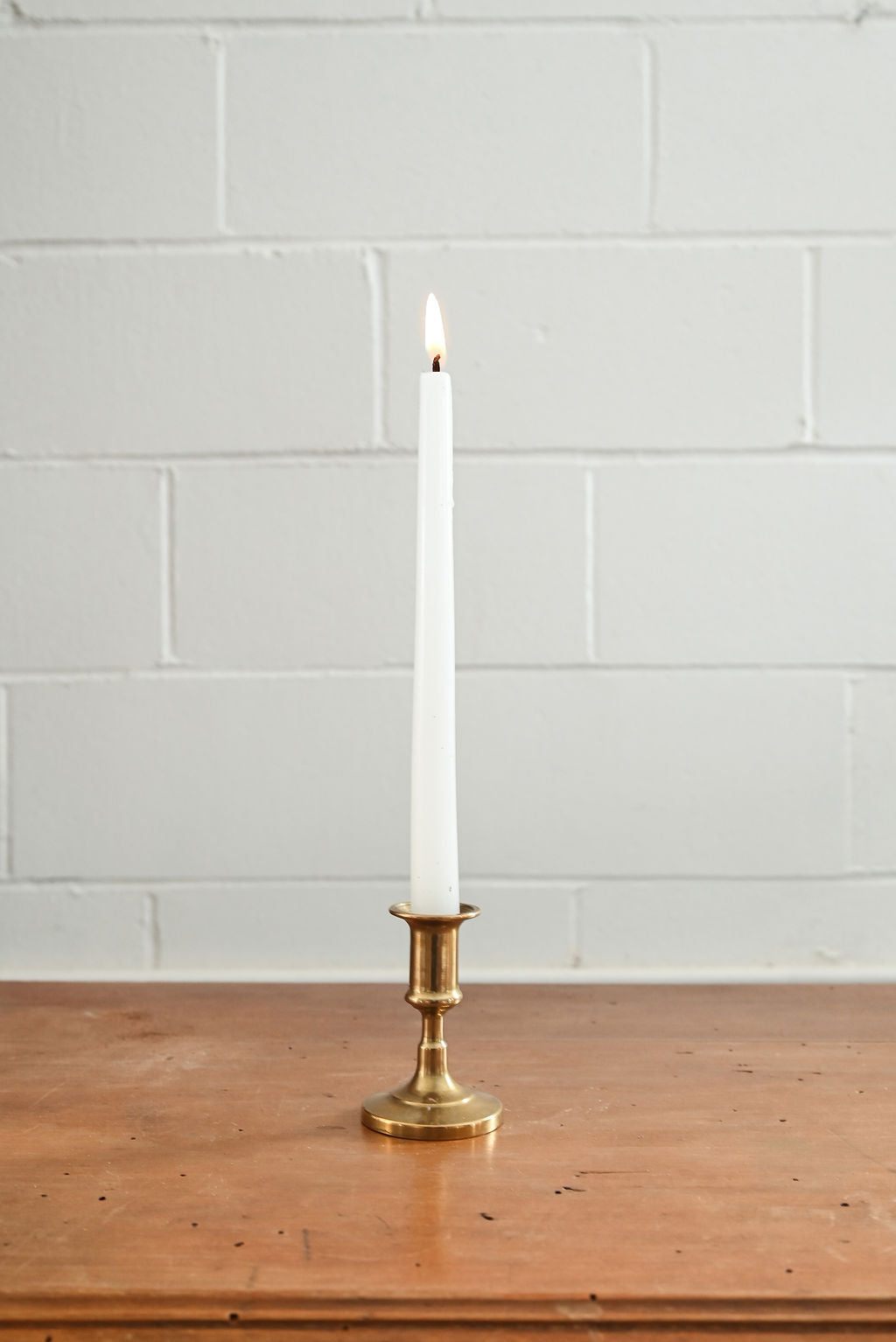 vintage french solid brass candlestick