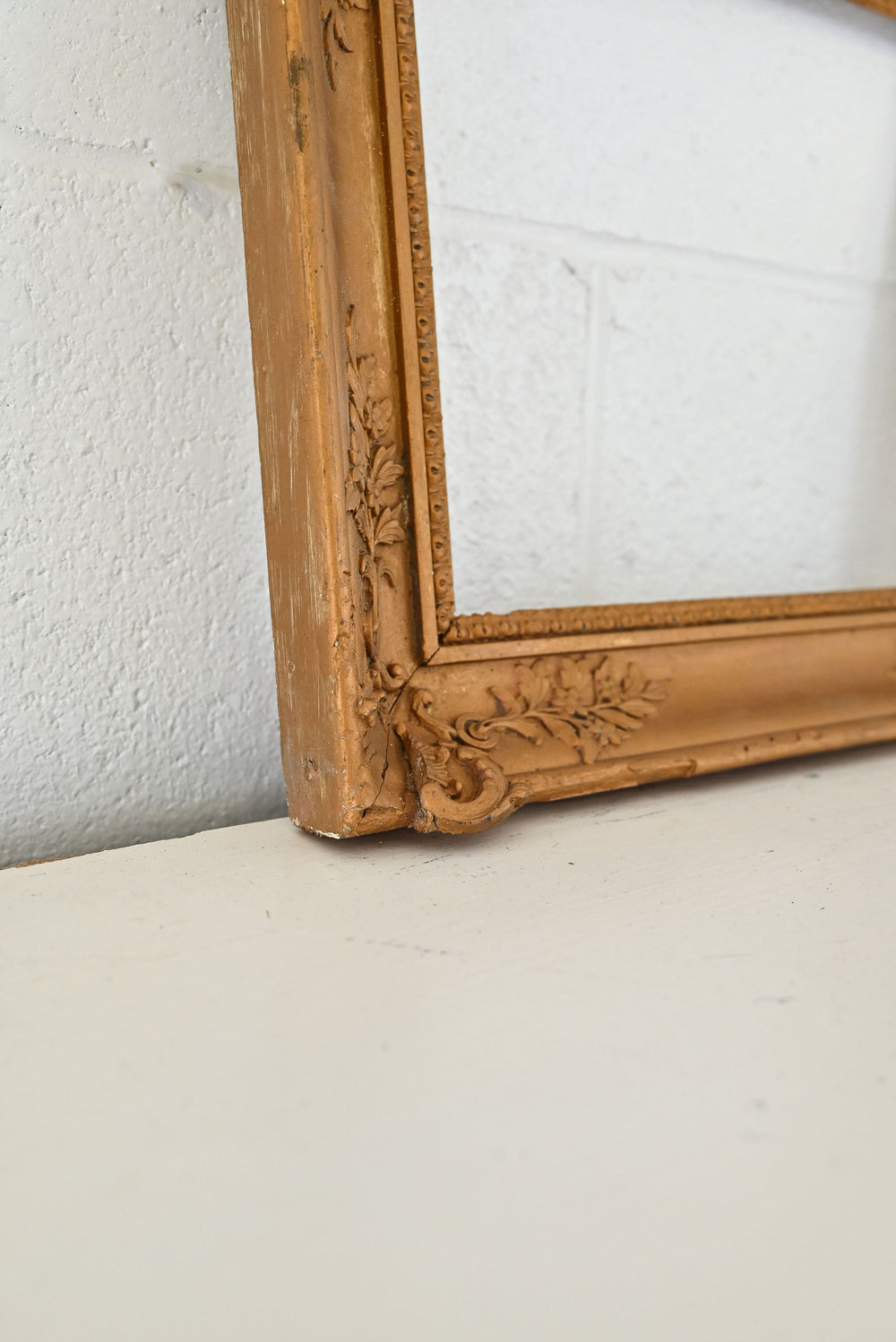 vintage french wood and plaster frame