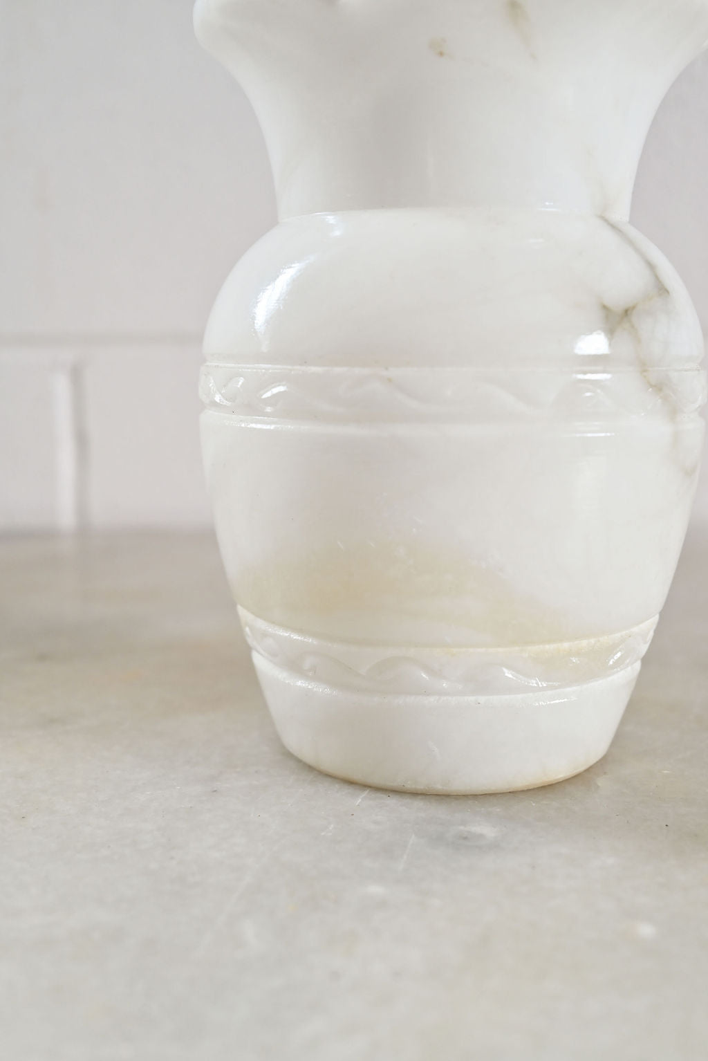 vintage french solid marble vase