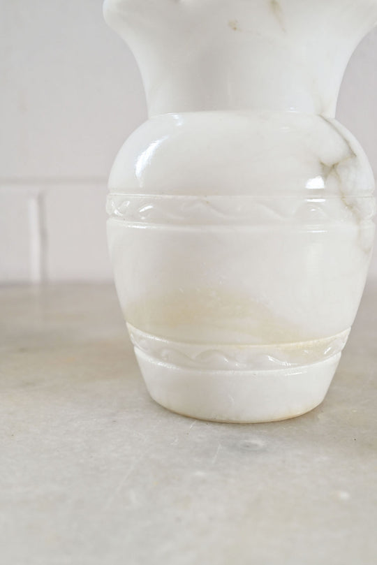 vintage french solid marble vase