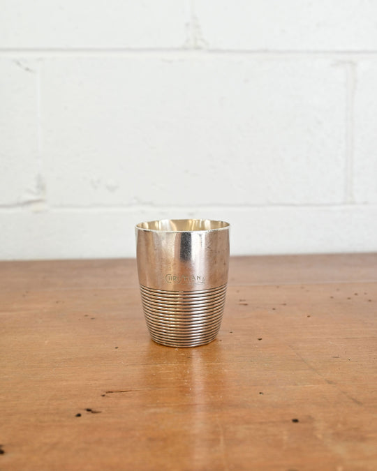 vintage french silverplate christening cup i