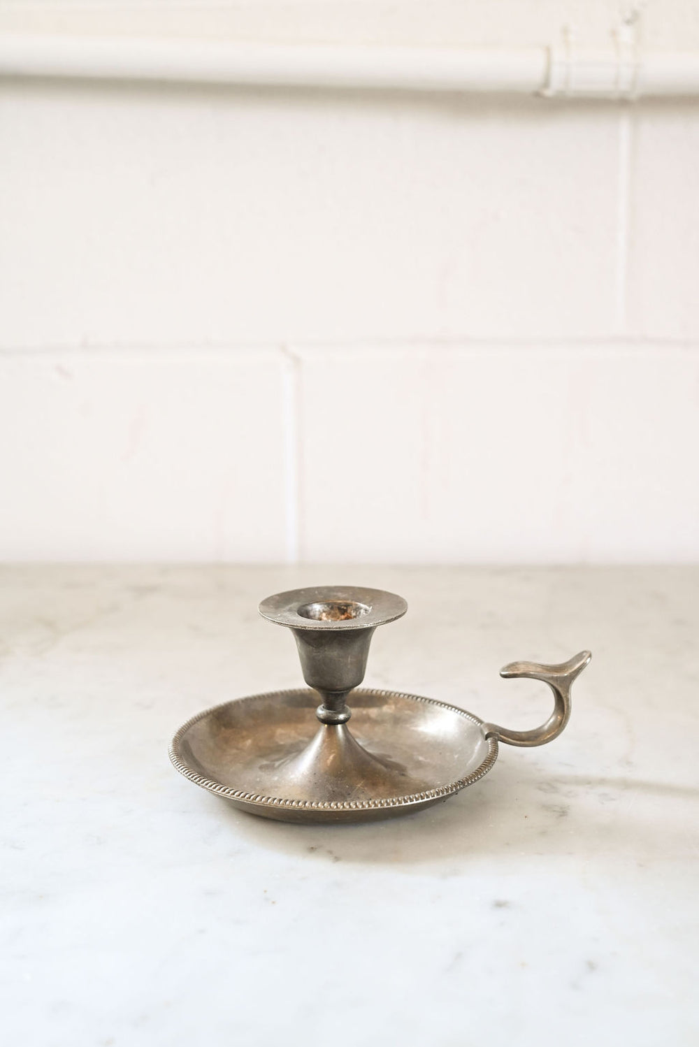 vintage french silver plate chamberstick