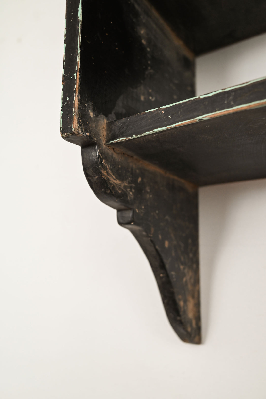 vintage painted wooden wall shelf