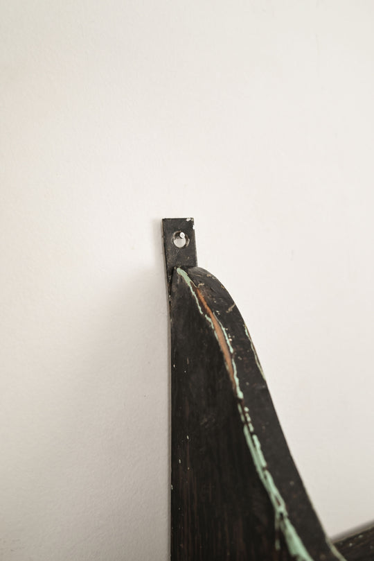 vintage painted wooden wall shelf