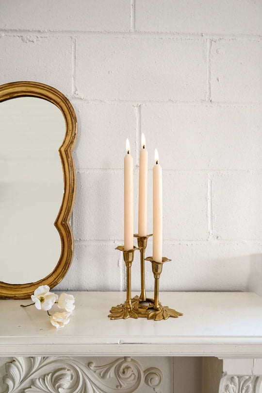 vintage italian floral brass candlesticks