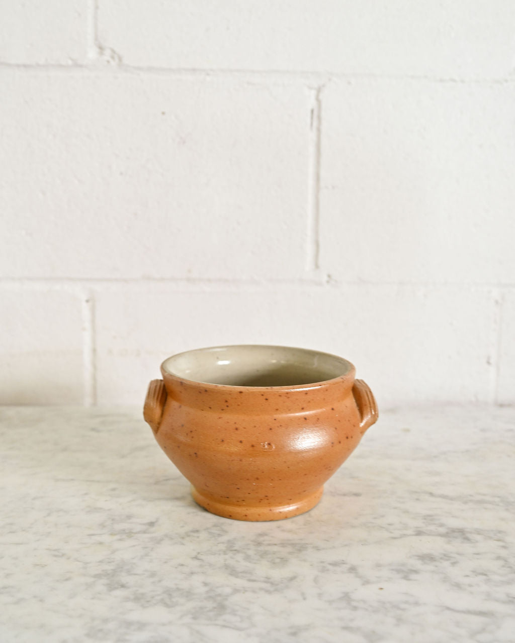 vintage French stoneware handled bowl