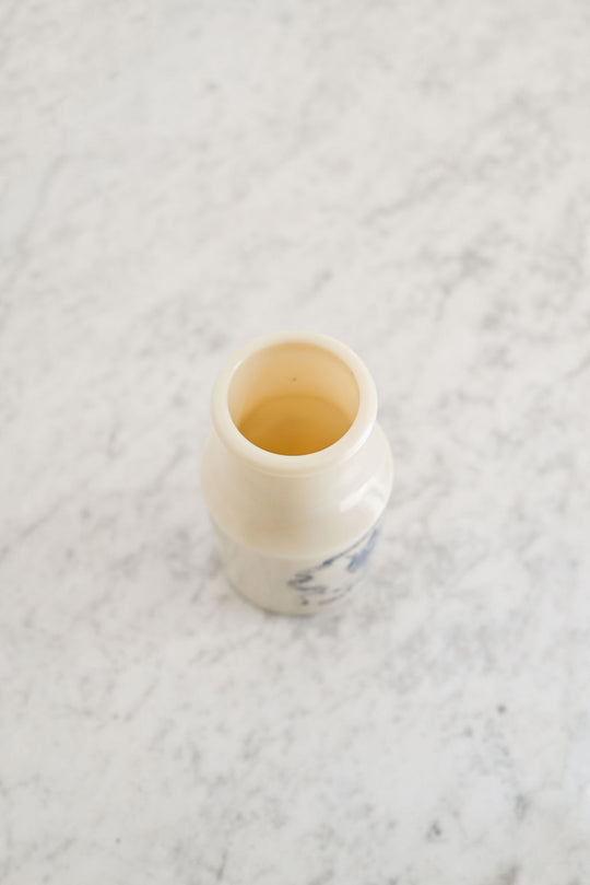 vintage milk glass "dijon grey-poupon" jar