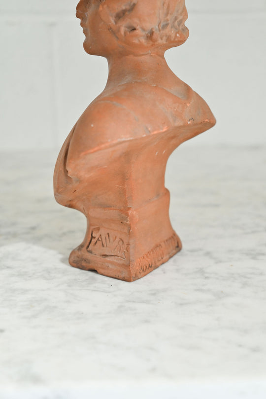 vintage French terra cotta bust