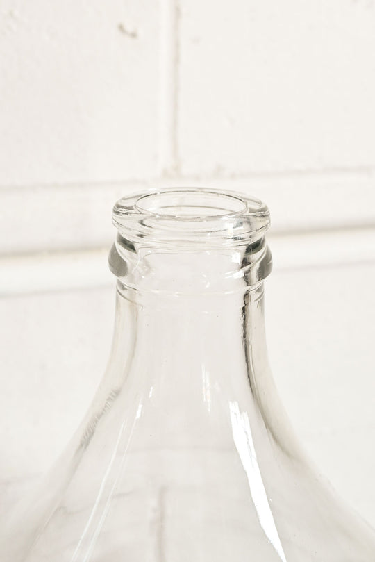 vintage italian clear demijohn, medium