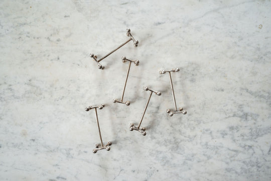 vintage french silver plate knife rests, set of 5