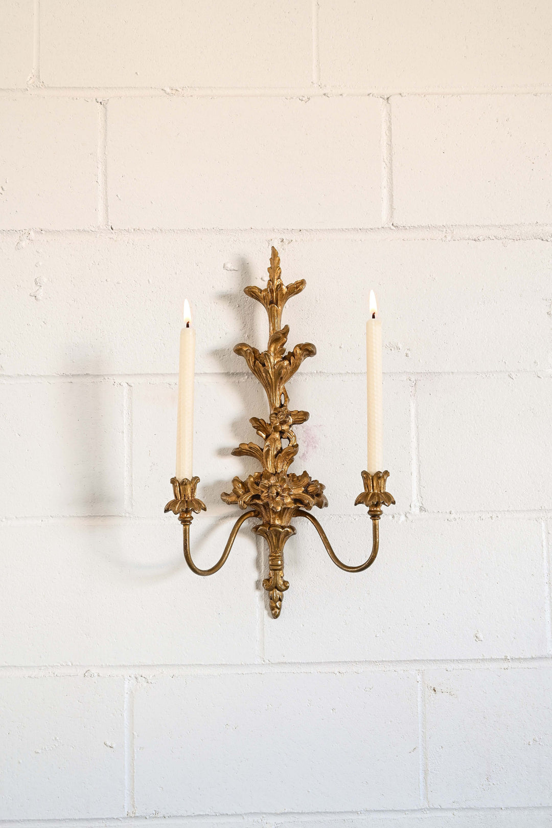 vintage italian hand carved candle sconce