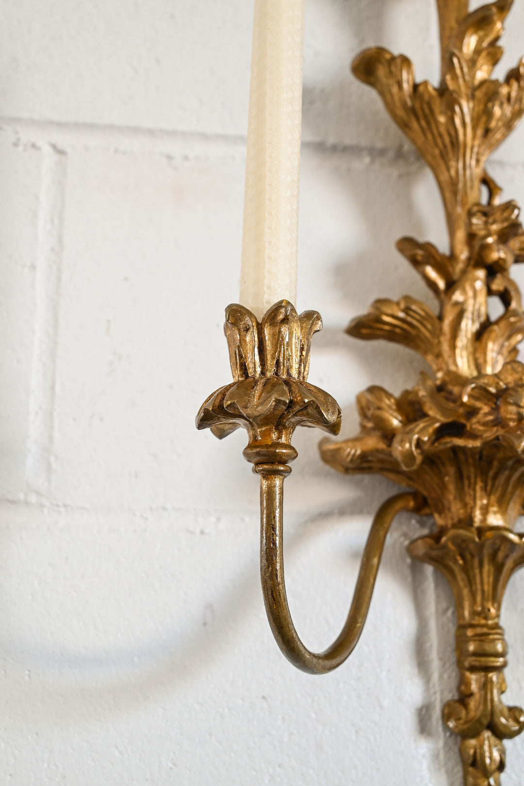 vintage italian hand carved candle sconce